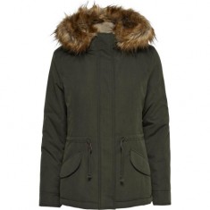 Only Kahverengi Kadın Günlük Mont 15158948-Rubber Lucca Parka Jacket